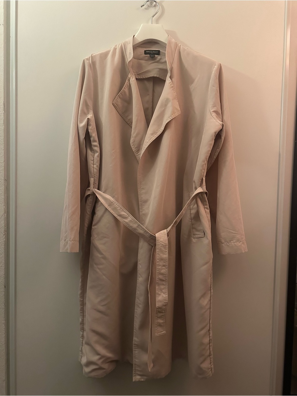 AMERICAN APPAREL | Ivory Trench Coat with Waist Tie